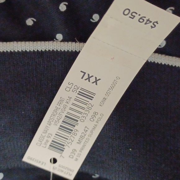 Lands End Navy Polo XXL Supima Cotton - Picture 10 of 11